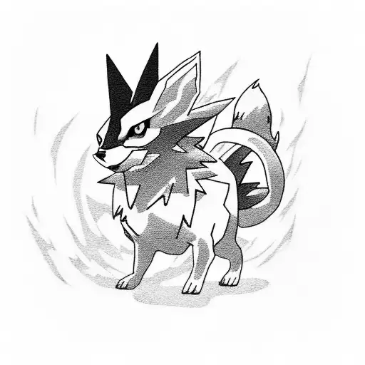 Jolteon Pokemon Surrounded By Swirling Storm Clouds