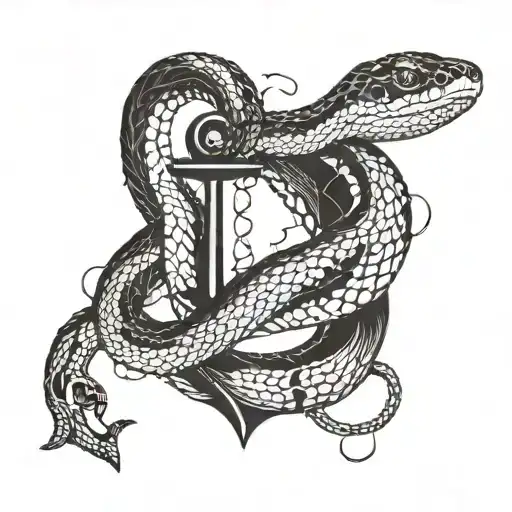A Snake And An Anchor And In The Distance It Floats Out
