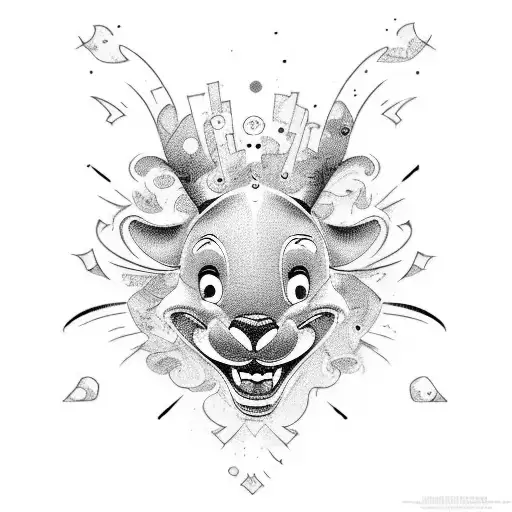 A Psychologist's Inkblot Test With Hidden Disney Characters Within The Inkblots