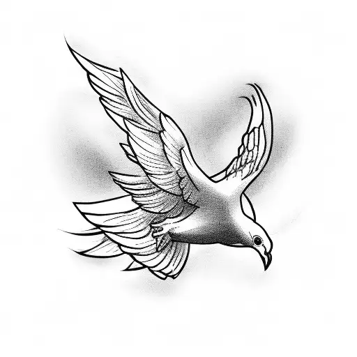 Dove Swooping Down Catching A Rose