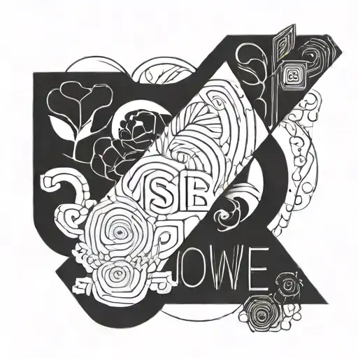 A Geometric Design Incorporating The Names Of Your Wife Sara And Son Lowie In A Stylized Font