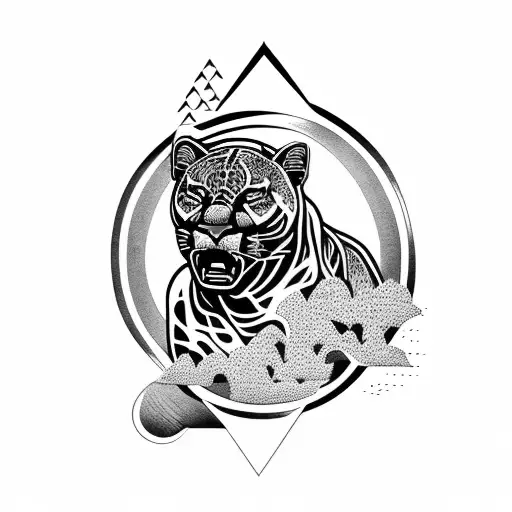 Panther Surrounded By Nature