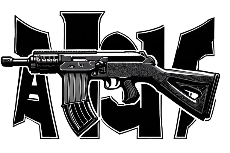 The Word 'A1' Written Combined With A Ak-47