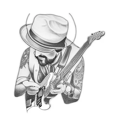 A Man Playing A Guitar