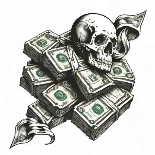 A Stack Of Money Intertwined With A Back Bone