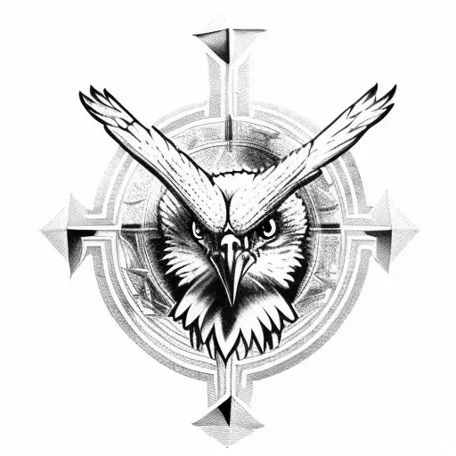 Rugged Cross With Eagle