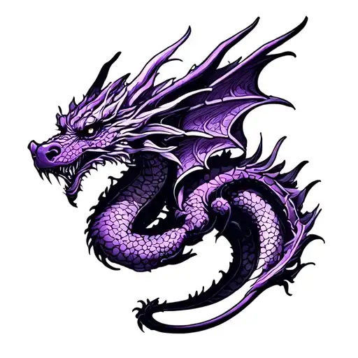Dragon Fourth Wing Violet Tattoo Design