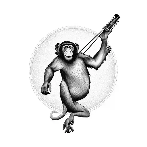 Banjo Running With A Monkey