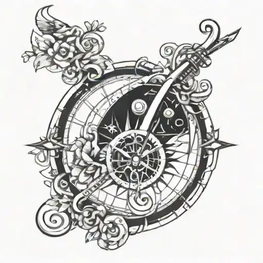 A Whimsical Music Note Intertwined With A Compass Rose To Symbolize Your Love For Music And Travel