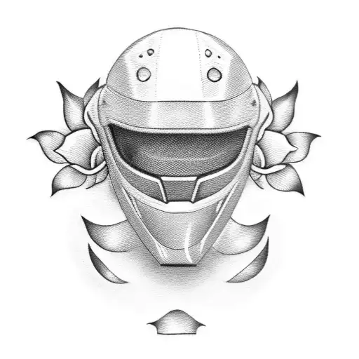 Drag Racing Helmet With A Rose