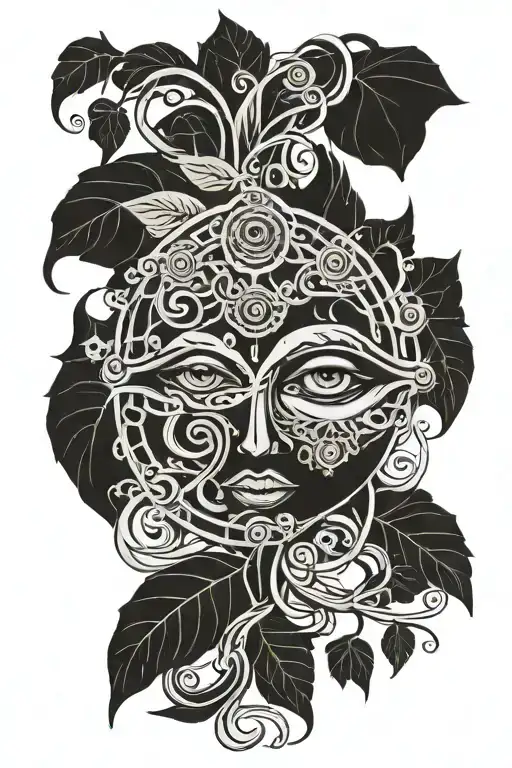 Illustration Of The Ayahuasca Vine With An Eye Surrounded