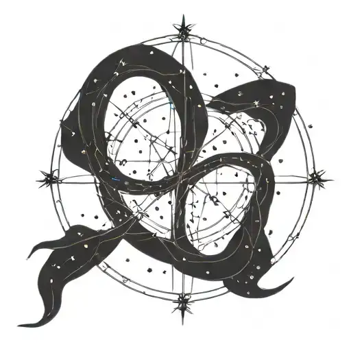 Aquarius Constellation Intertwined With A Peace Symbol