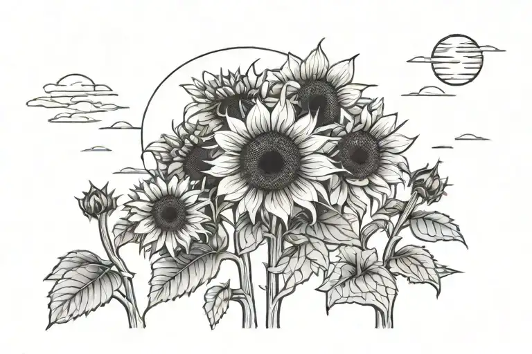 Sunflower Field During Sunset