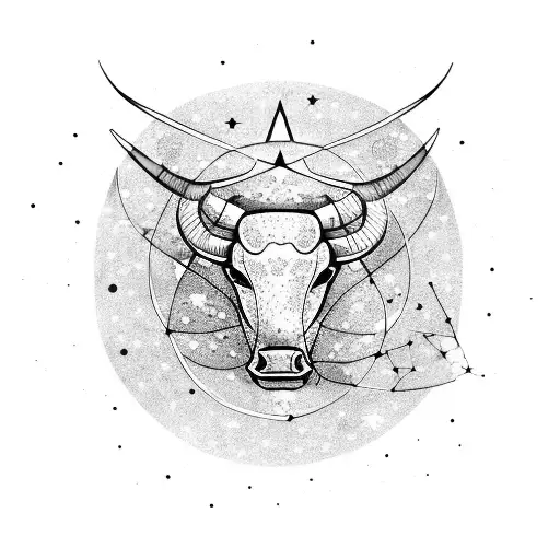 A Constellation Of Stars Forming The Shape Of A Bull And Fish