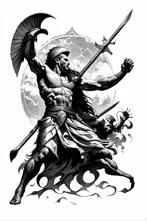 Spartan Battle With The Gods Battling