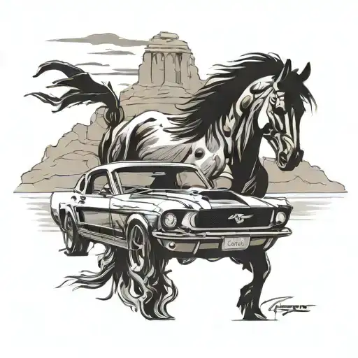 Incorporate A Ford Mustang Into A Landscape Scene Of The American Southwest