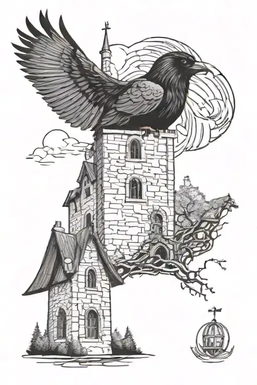Raven And Tower Castle