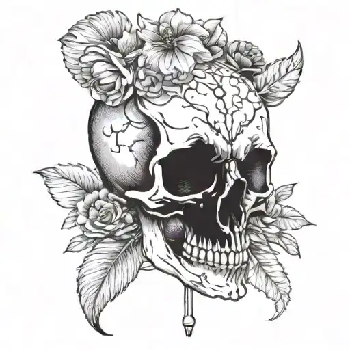 An Animal Skull With A Makeup Palette As Its Centerpiece