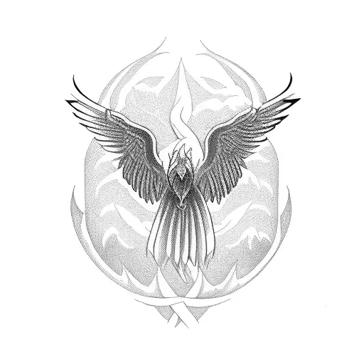 Phoenix For Shoulder With Head Up And Shell In One Foot