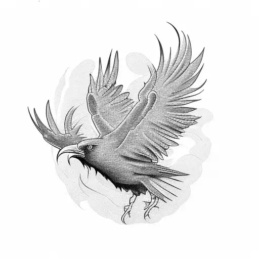 Name Denise With A Scary Flying Raven