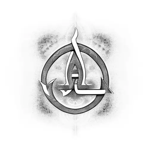 Ankh Symbol With Arabic Calligraphy