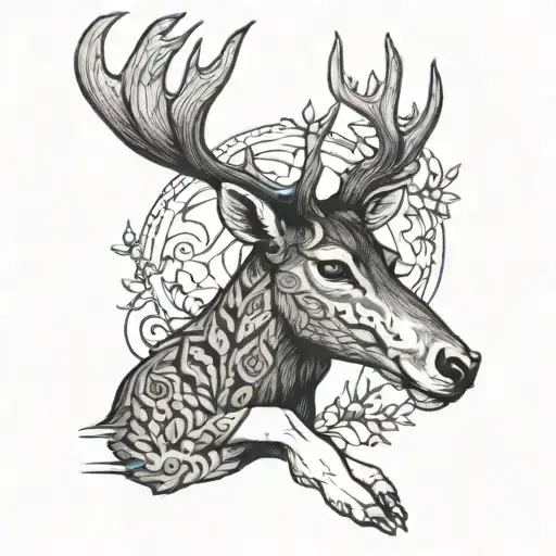 Knignt Hand Reaching A Deer