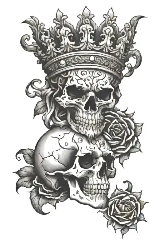 Leo Zodiac Sign With A Skull Wearing A Crown