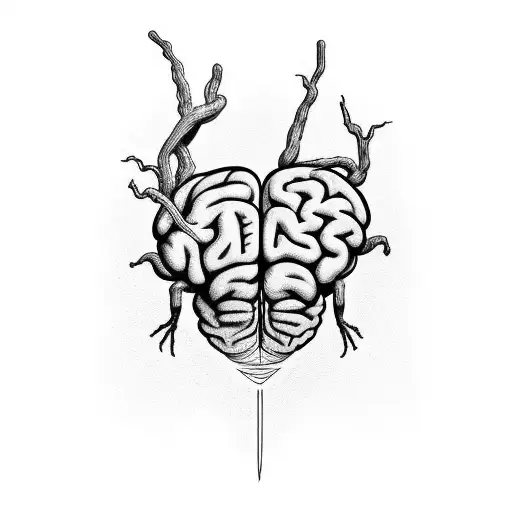 Brain With Spider Legs Stabbing A Heart