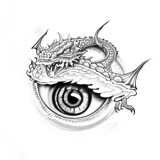 Eyeball With Dragon In Reflection