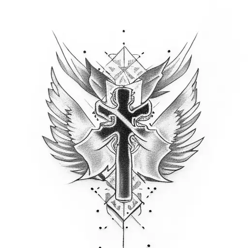 Cross With Wing On Leg