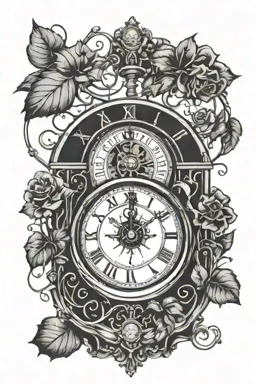 Broken Record Clock With Vines Hanging