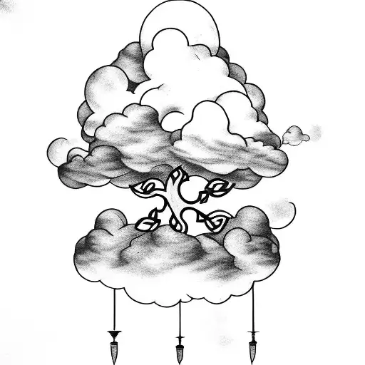 Celtic Family Tree With Cloud And Lightening