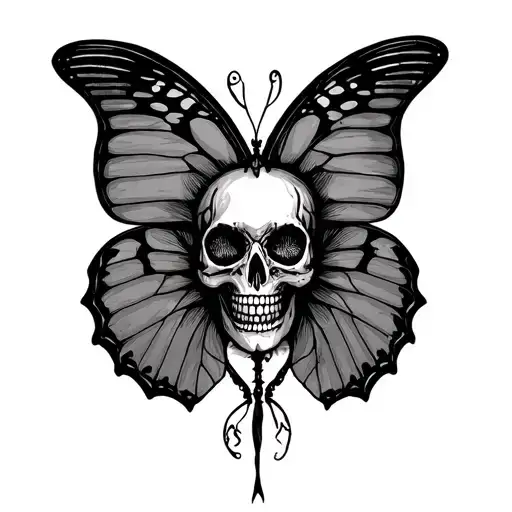 Butterfly With Skull In The Middle