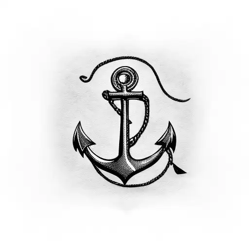Anchor With A Robin And A Feather