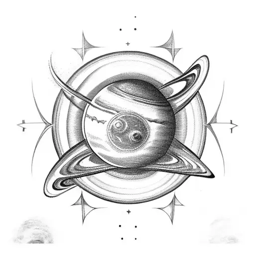 Planet Saturn With The Sign Capricorn