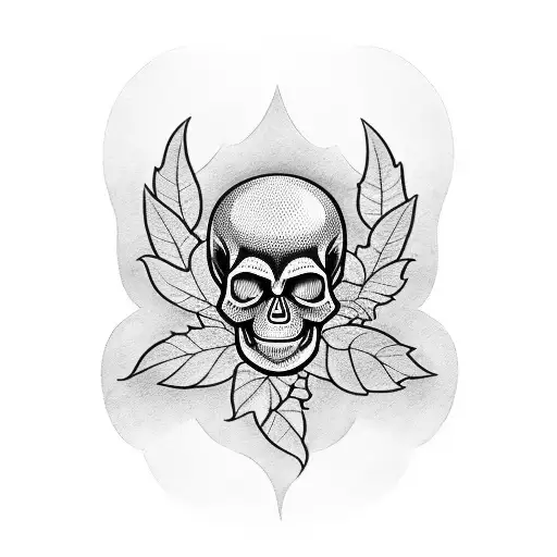Indica Leaves And A Skull