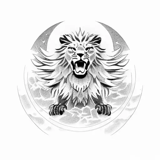 Winged Lion On The Moon