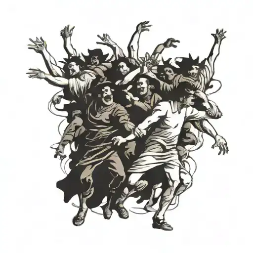 Creepy Croud Dancing In Francisco De Goya Style