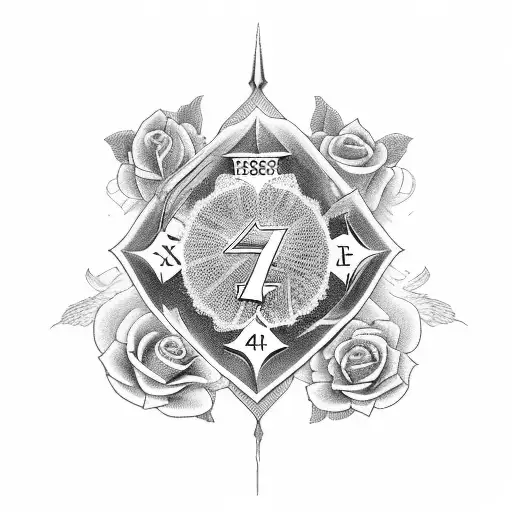 43 In Roman Numerals With Angels And Roses