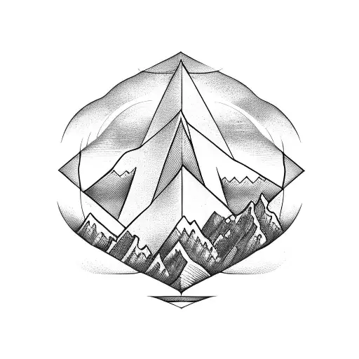 Hourglass With Mountains