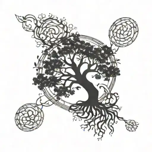 Tree Of Life With The Tree Bark Being A Dna Strand And The Roots Spelling Terry