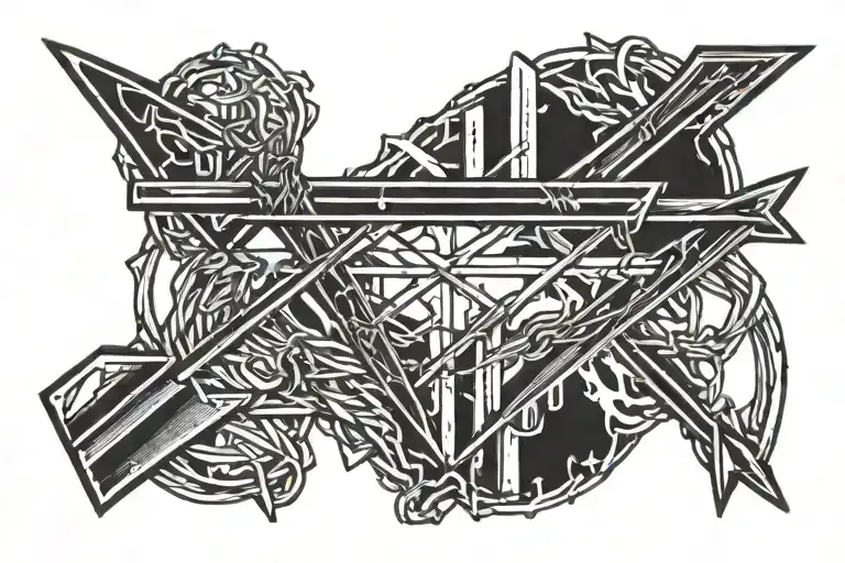 Arrow Wrapped By Barb Wire