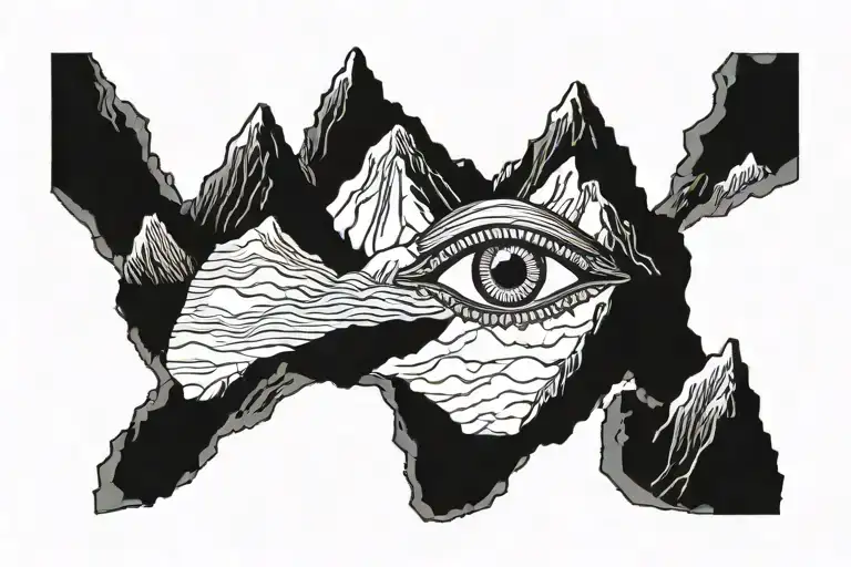 Mount Olympus In Mountain Range With Greek Evil Eye