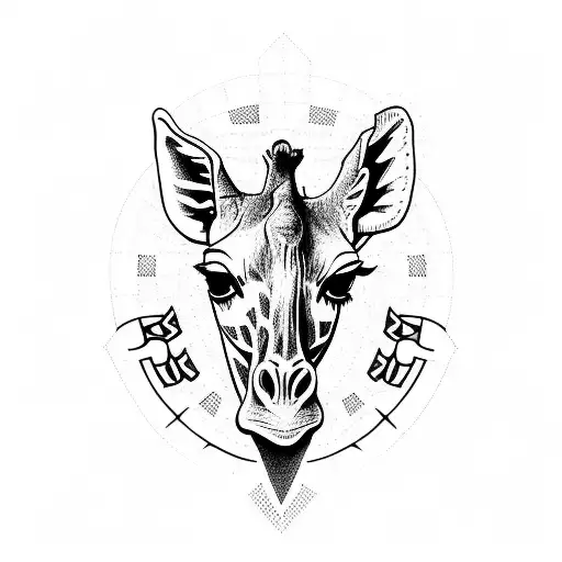 Giraffe In Front Of A Christian Cross