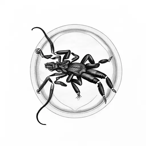 Scorpion With A Rat On His Back And Their Tails Unite