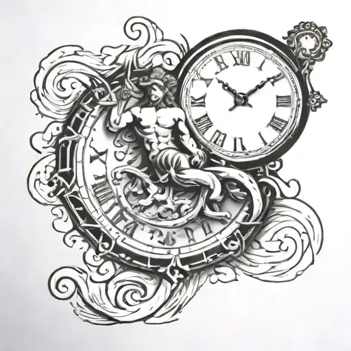 Timless Clock Greek God Aquarius