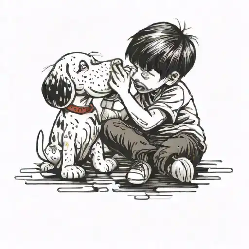 Young Boy Crying Holding Snoopy