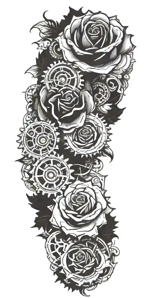 Gears Roses In Bloom Representing