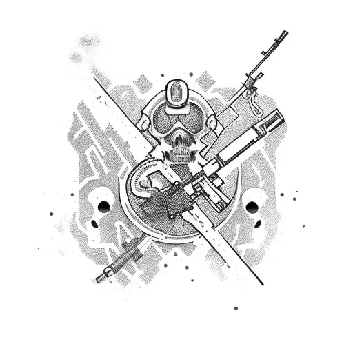 Gangster Theme With Drugs And Money And Females With Guns