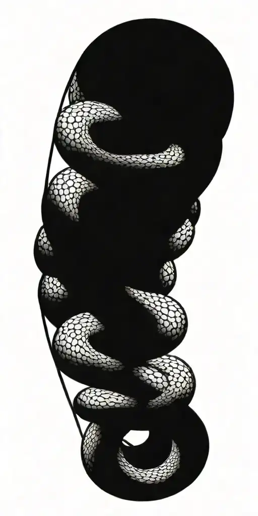 Snake Coiling Around Tree Branch